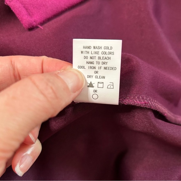 NWT MELLODAY Rich Magenta Trench Coat Mid Length Size XL Outerwear Fall Autumn - Picture 5 of 11